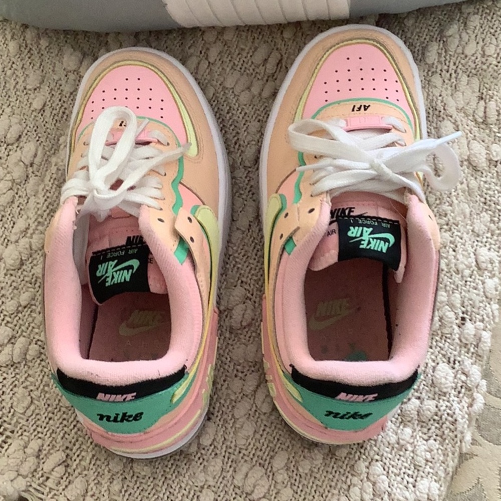 Nike W AF1 Shadow Air Force 1 Arctic Punch Pink Green Sneakers 💚💛💖💛 - Picture 7 of 12